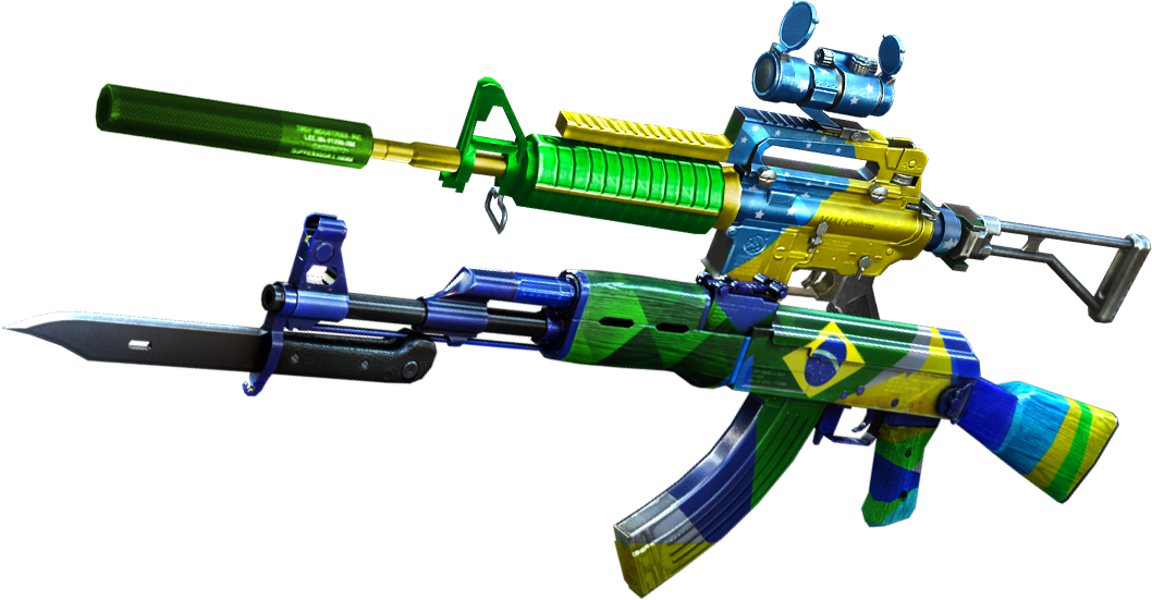 M4A1 - Custom BR (Permanente) ou a AK-47 - Knife BR (Permanente).