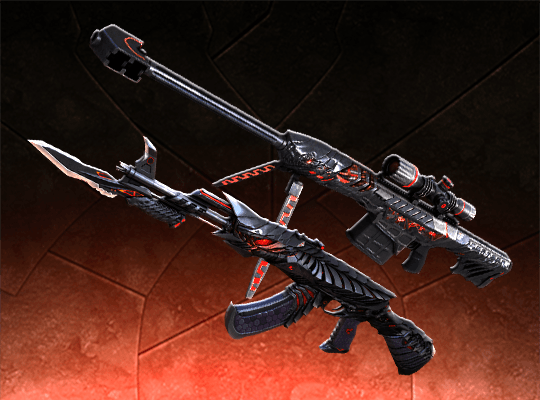 AK-47-Knife-Obsidian Beast & Barrett-Obsidian Beast