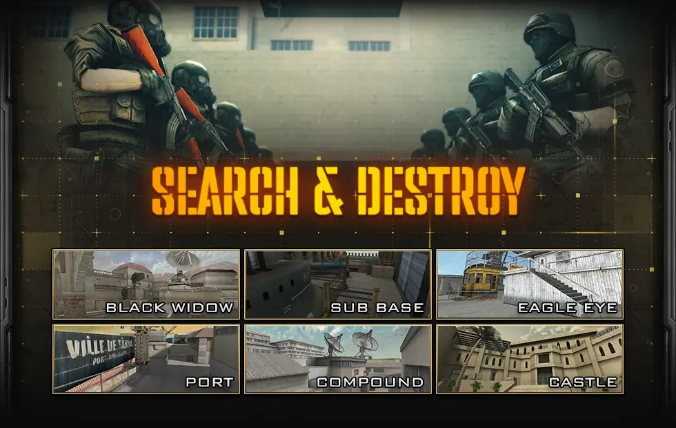 Search & Destroy mode art and maps