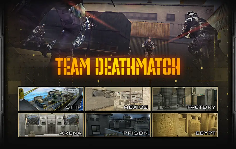 Team Deathmatch mode art and maps