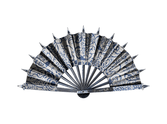 War Fan Blue Pottery